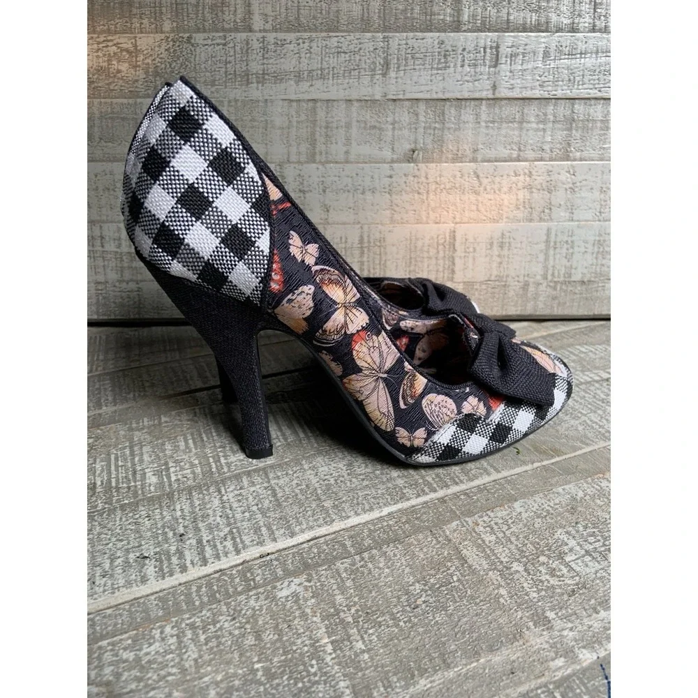 Dolce By Mojo Moxy Bashful Women's Size 8 M Black Butterfly Pump Heels Shoes